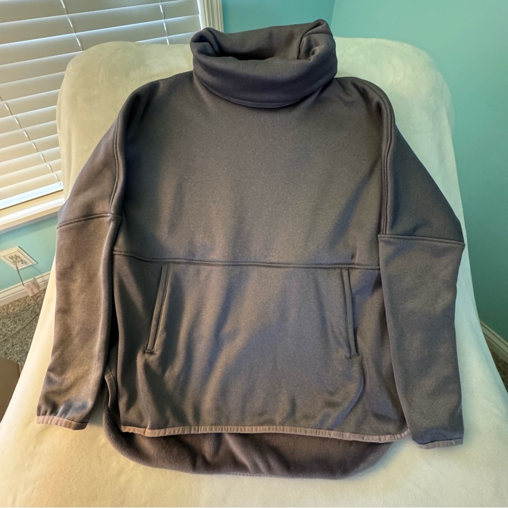 The North Face Poncho Sweatshirt Women's XS Dark Gray Cozy Oversized Funnel Neck